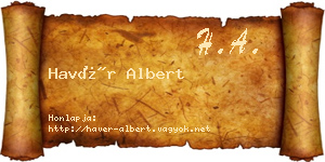 Havér Albert névjegykártya