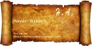 Havér Albert névjegykártya