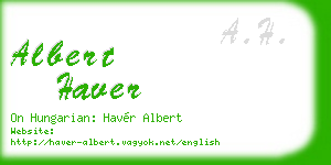 albert haver business card