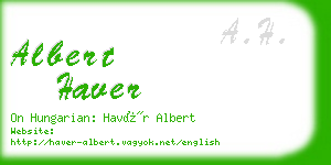 albert haver business card